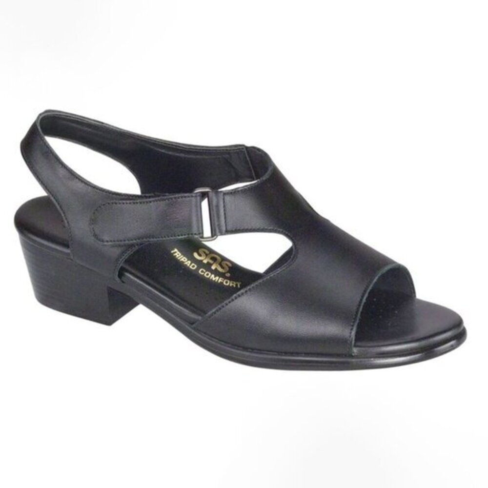 NWT SAS Suntimer 9.5 slim black leather comfort sandals‎